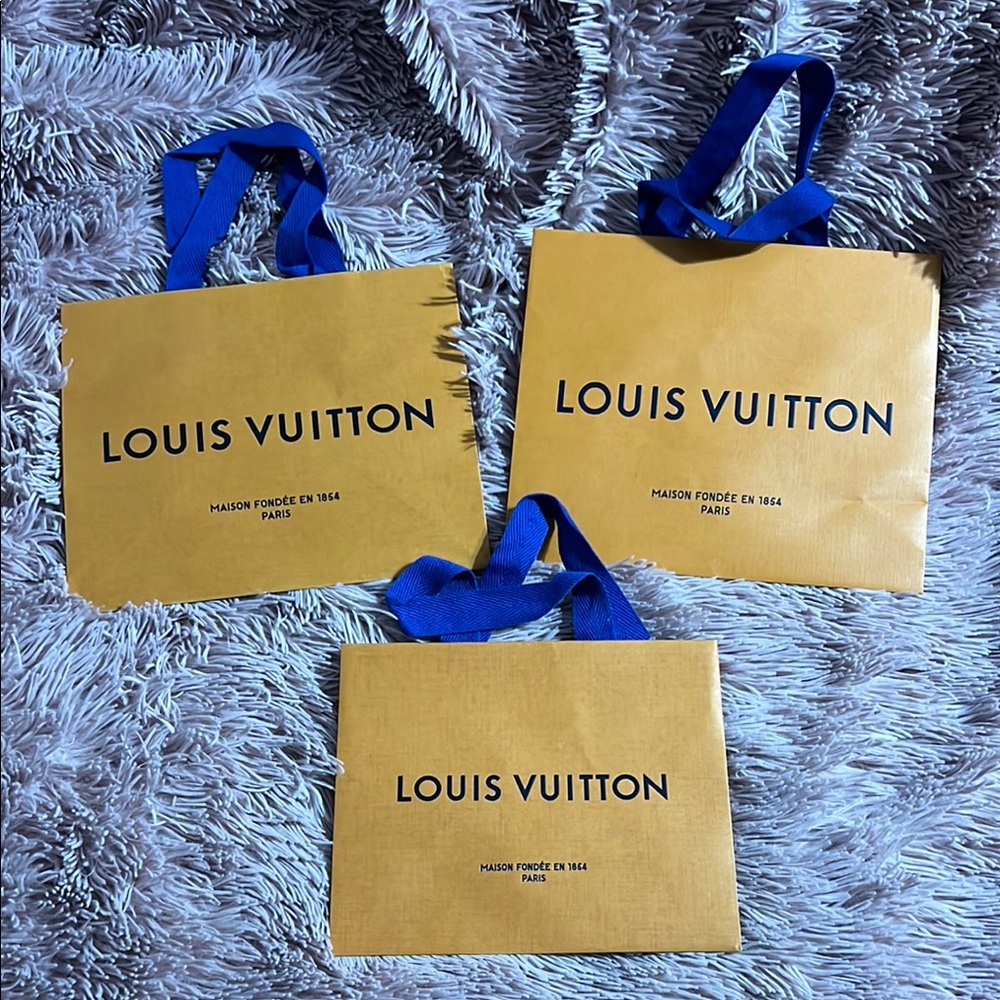 Louis Vuitton Gold and Blue Shopping Bags